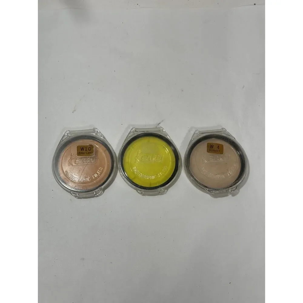 Kenko Photographic‎ Lot Of 3 Filters W4 Cloudy - W10 Day Light & Yellow Vintag